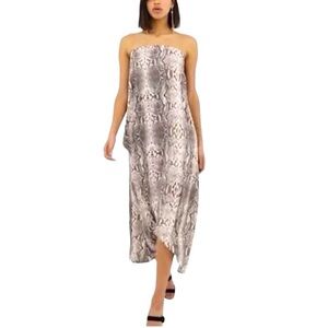ASOS Asymetrical PYTHON PRINT STRAPLESS MAXI DRESS